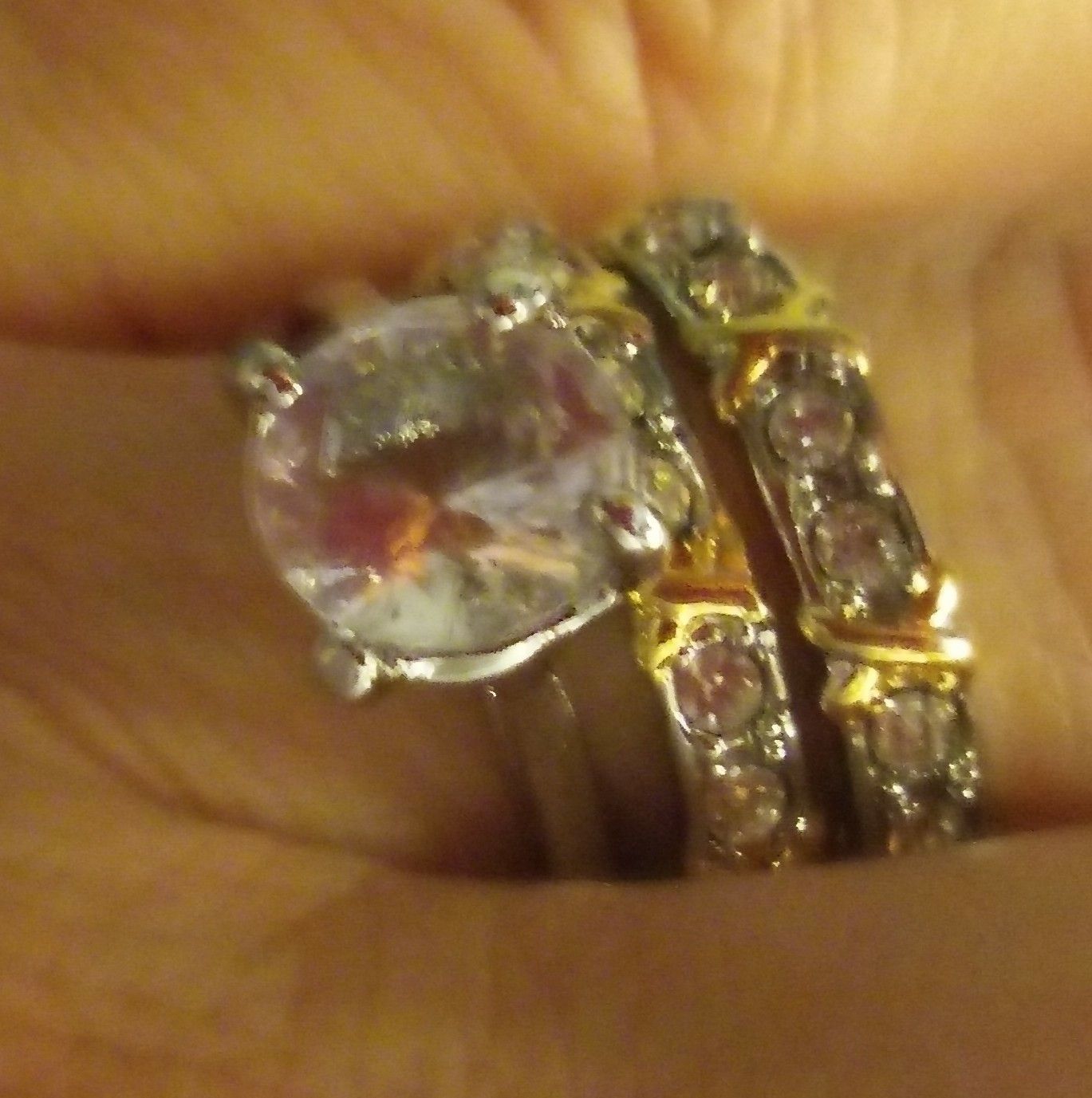 Engagement Wedding Ring Set 3 in Stainless Still