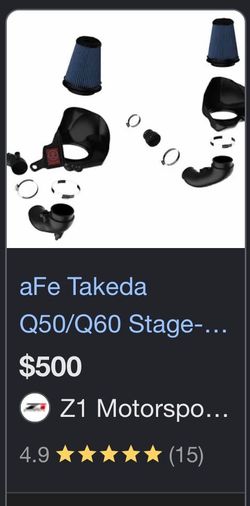 Afe z1 takeda stage 2 intakes q50 3.0