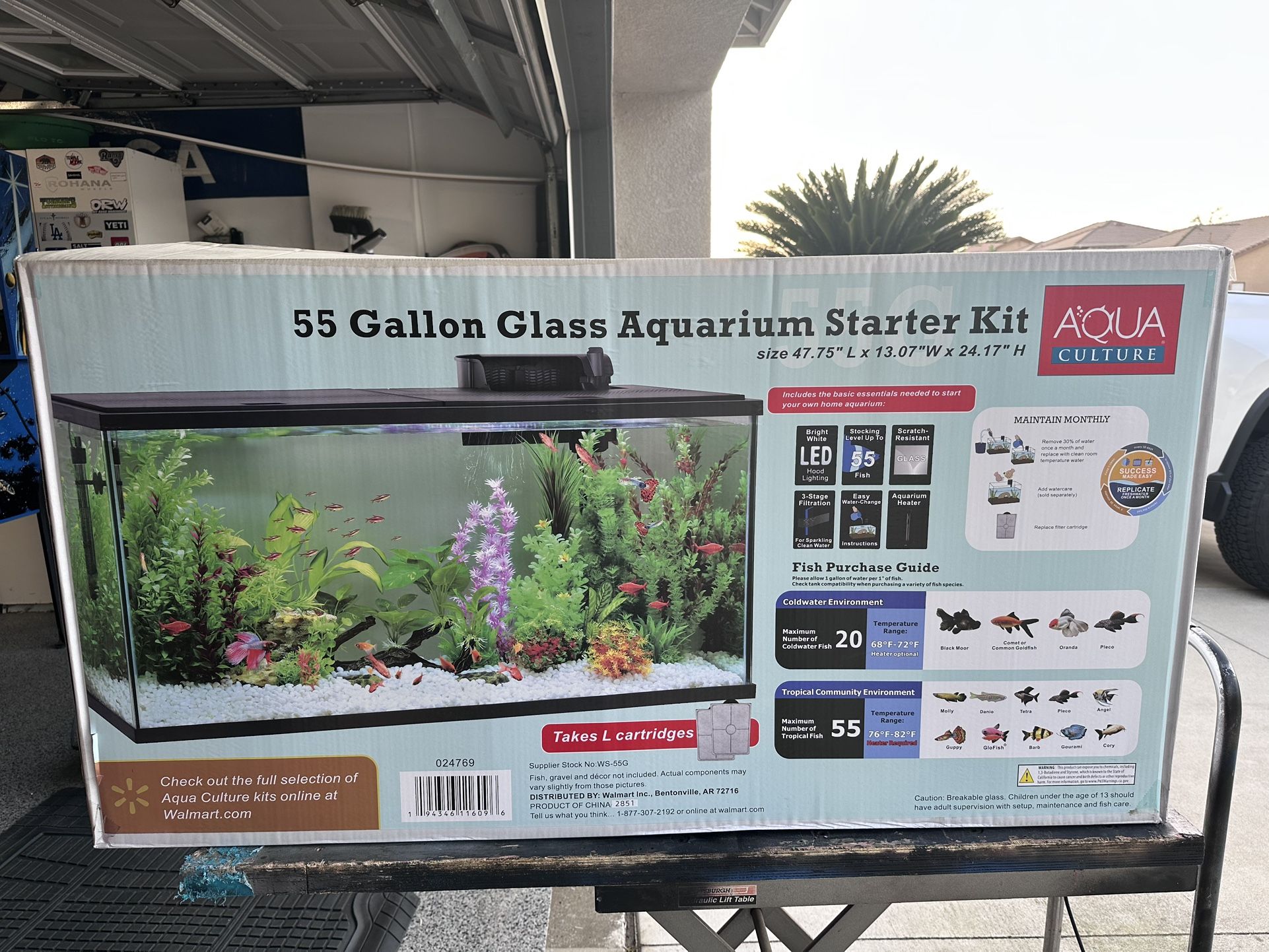 New In box!! 55 Gallon Aquarium Fish Tank! Everything You Need!