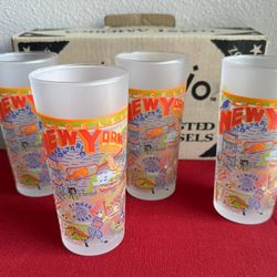 NEW New York Frosted Glassware (set of 4), 15 oz.