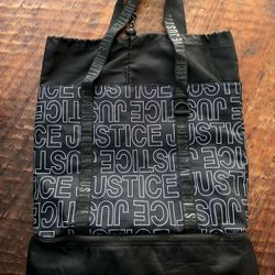 Girls Justice Logo Drawstring Tote Bag