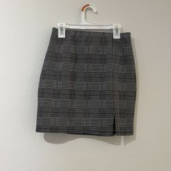 Gray Plaid Skirt