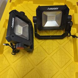 Pair of Husky Rechargeable Floodlights with Magnetic Base