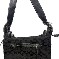 Coach Signature Black Jacquard Hobo Bag 