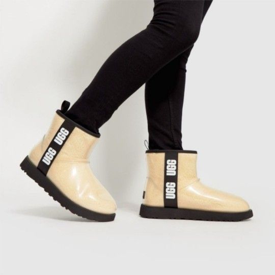 UGG Classic Clear Mini Vinyl Waterproof Boots Size 8