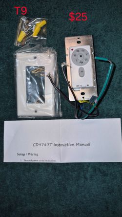 Ceiling fan wall control with light control with dimming
