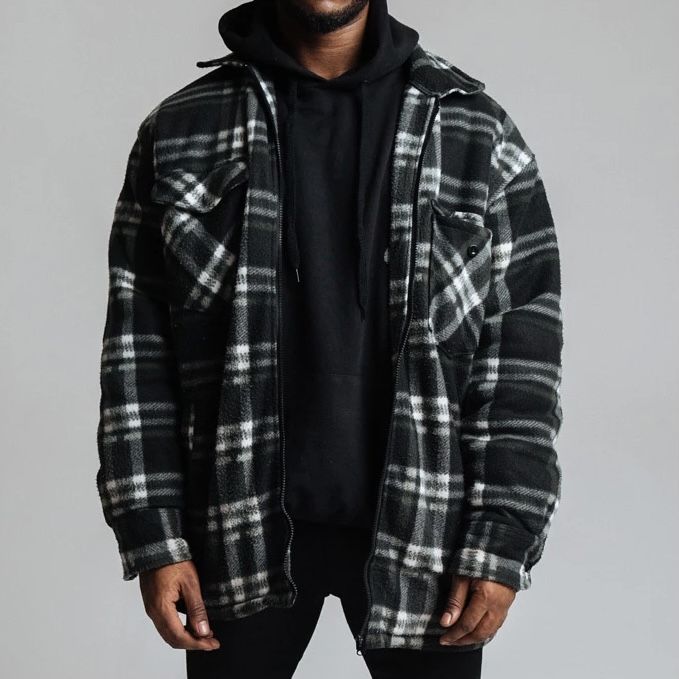 Sherpa Lined Flannel Jacket - Size ‘M’ (Oversized)