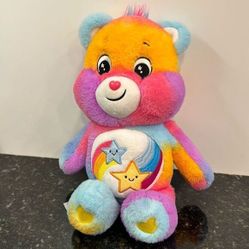 CARE BEARS  13.75” Medium Plush - Dare To Care Rainbow Star Kids Toy Age 4+ 