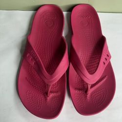 Crocs Flip Flops Women Size 11 Pink Color Great Condition