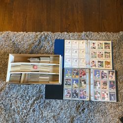 A Box And 2 Binders Of Baseball And Basketball 