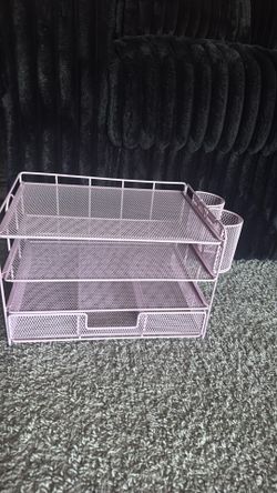 Pink desk organizer