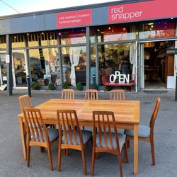 Danish Extra Large Drawleaf Dining Table