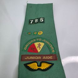 Vintage Late 70's And 80's Junior. Girl Scout Uniform Sash with Badges