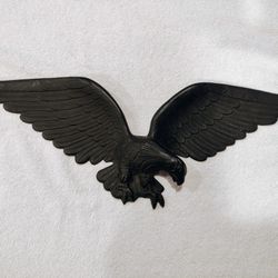 Vintage Large Metal Eagle 24" Cast Aluminum Wall Hanging Black Bird