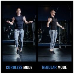 NEW Calorie Counting Cordless Jump Rope with Counter Digital Display and Weighted Handles, Track Lap Jumping and everyday Fitness Exercise, Skipping R