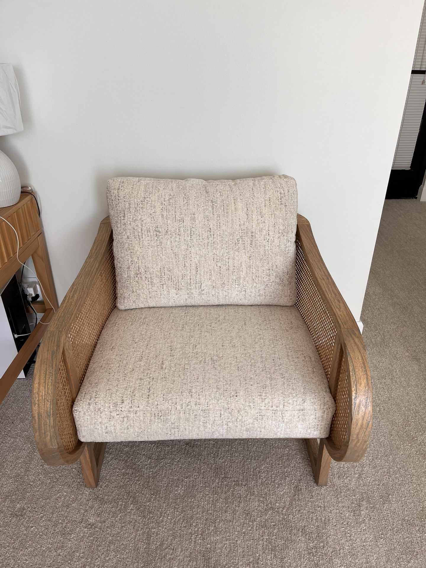 Cane And Grey Washed oak Accent Chair 
