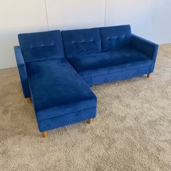 Blue Sectional Couch Sofa W/ Storage *Free Delivery.*