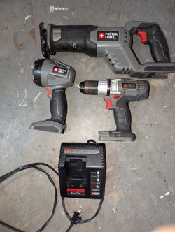 $20!! Porter Cable Reciprocating Saw, Drill/Screw Gun, Flashlight,Charger!