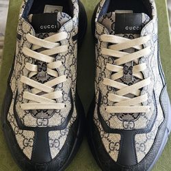 100% Authentic Gucci Rhyton Blue Sneakers. 