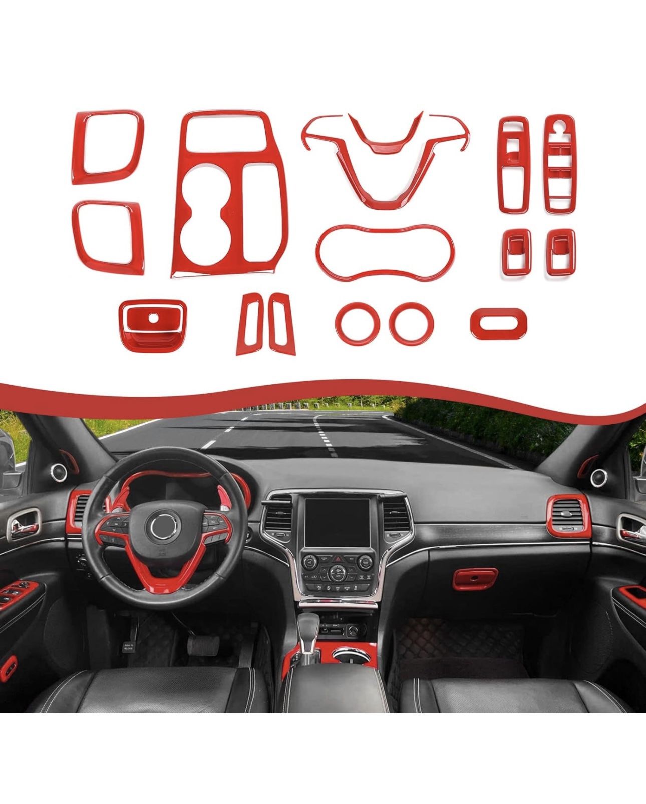Jeep Grand Cherokee Interior Decoration Trim Red