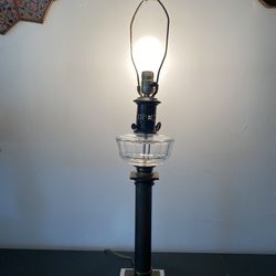 Vtg-Mid-Century Paul Hanson Hollywood Regency Marble Brass Lamp Kerosene Style