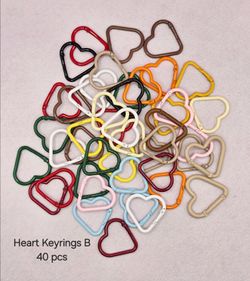 Mix color Heart Keyrings - Set B