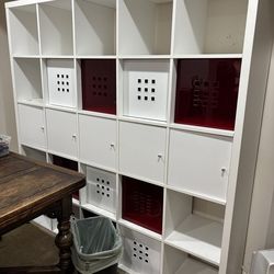 Ikea organizer 10 cube with doors and bins