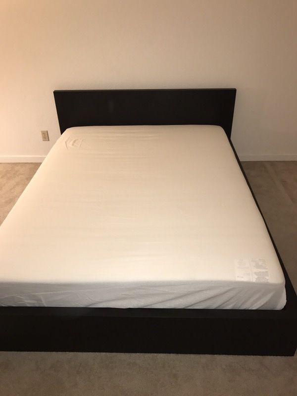 Ikea Malm Queen Bed With Slatted Base And Mattress For In Ikea Malm Queen Bed With Slatted Base And Mattress