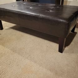 Large Leather Ottoman / Bed Bench