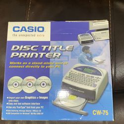 Casio Disc Title Printer with Qwerty keyboard (CW-75) Works as a stand-alone unit or connect directly to your PC