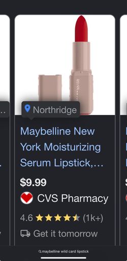 Maybelline lipstick $3 each wild card color