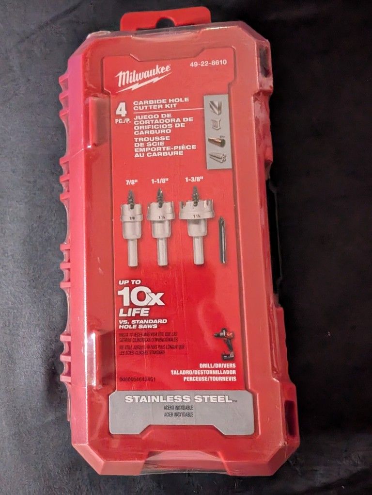 Milwaukee 4pc Carbide Hole Cutter Kit