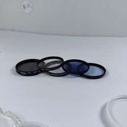 Lot of 4 Vintage Camera Lens Filters Kenko Nikon 52mm 55mm Japan Optics