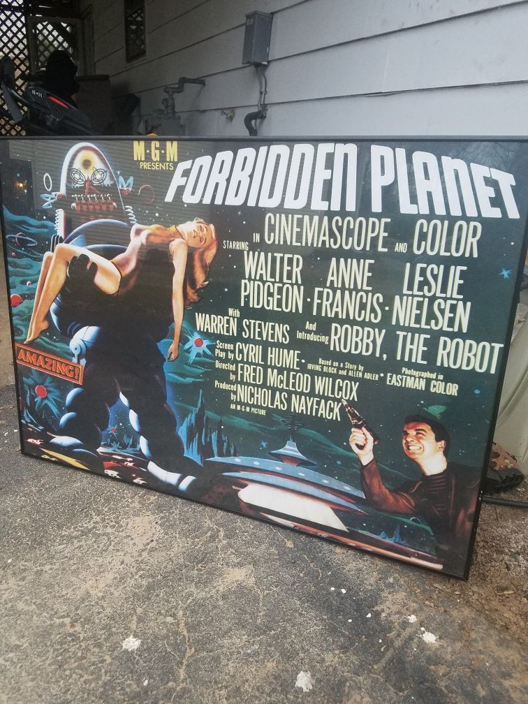 Vintage XL Forbidden Planet Framed Poster