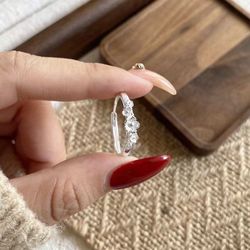 S999 sterling silver simple light luxury ring women‘s fashion high-end niche Sen series exquisite plum blossom ring opening adjustable