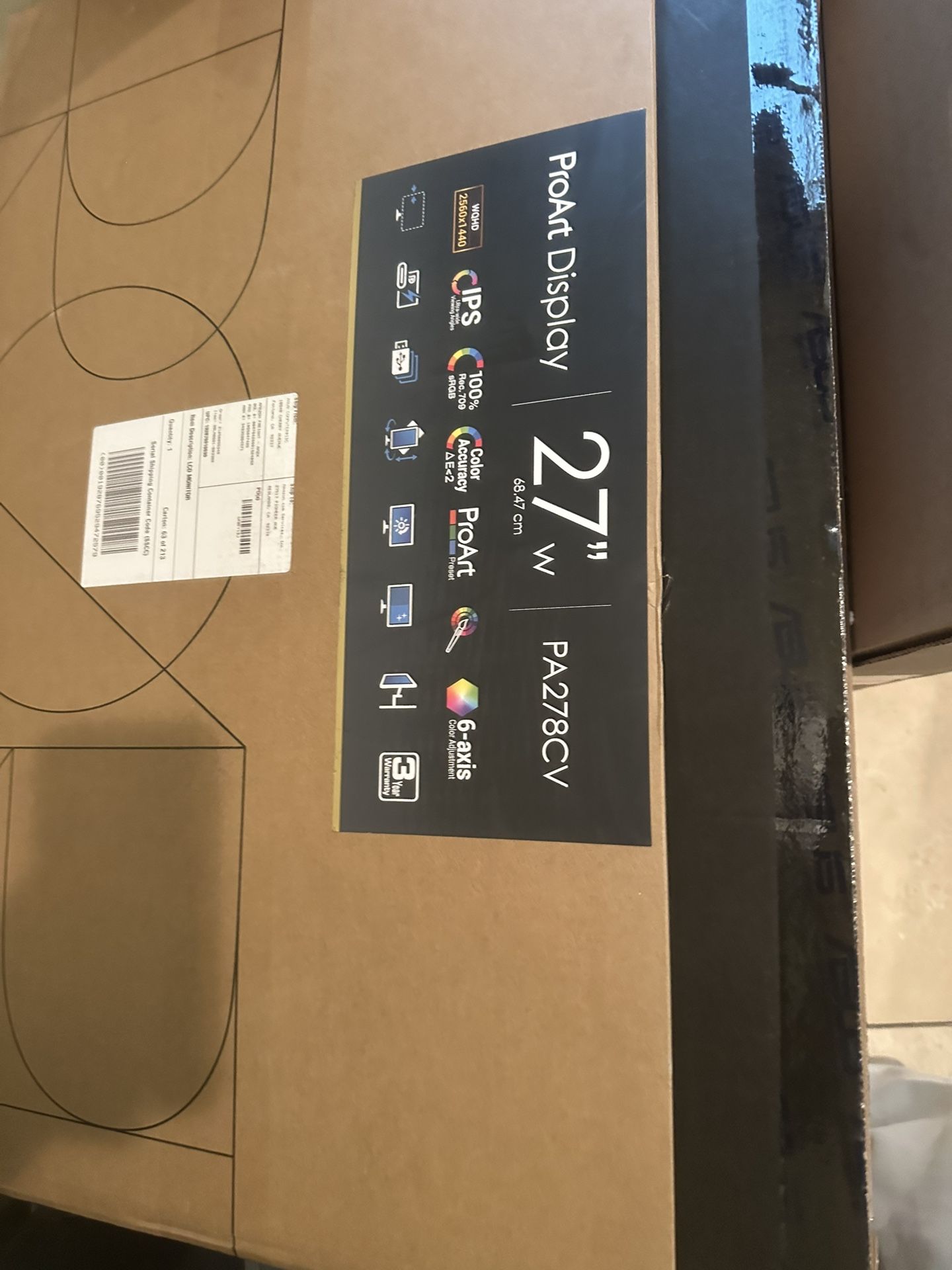 Asus 27 Inch Display Pro Art Model PA278CV