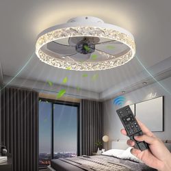 Brand New Modern Indoor Flush Mount Ceiling Fan with Light’s 