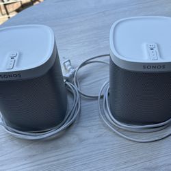 Pair Of White Sonos Play One Speakers, First Gen