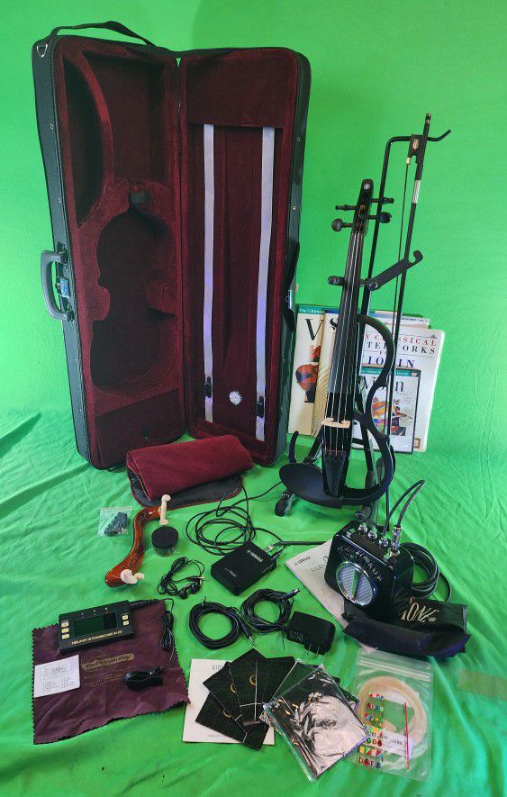 Learn violin without annoying everyone! Yamaha YSV104 silent violin kit! Amazing deal, almost new!