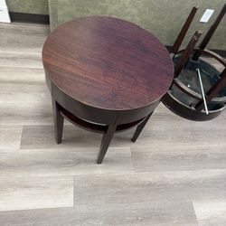 round wooden end table