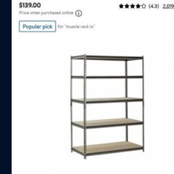 Muscle Rack 48"W x 24"D x 72"H 5-Tier Steel Shelving; 4,000 lb. Total Capacity; Silver

