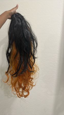 black wig with peak boo ginger