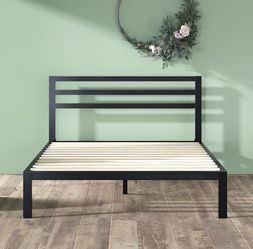 Full black metal bed frame