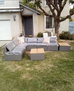 Outdoor Wicker Sectional Sofa Set with Coffee Table patio furniture patio set patio couch outdoor furniture 🚎🆕🚛☑️