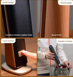 WILIT Foldable Portable Desk Lamp,Battery Operated Rechargeable Lamps Cordless,Eye-Caring LED Table Lamp with 3 Color Temperatures,Stepless Brightness