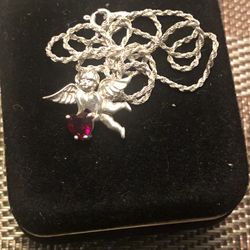 Rope Chain And Anjel With Beautiful Ruby 