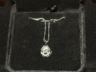 Solid 925 Necklace And Drop Pendant