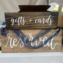 Wedding Reserved (6) And Gifts (2) Signs 