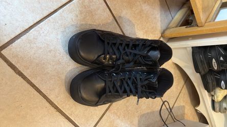 Black High-Top Sneakers with Side Zipper