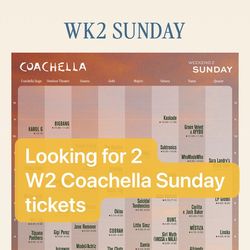 Coachella W2 Sunday wristbands